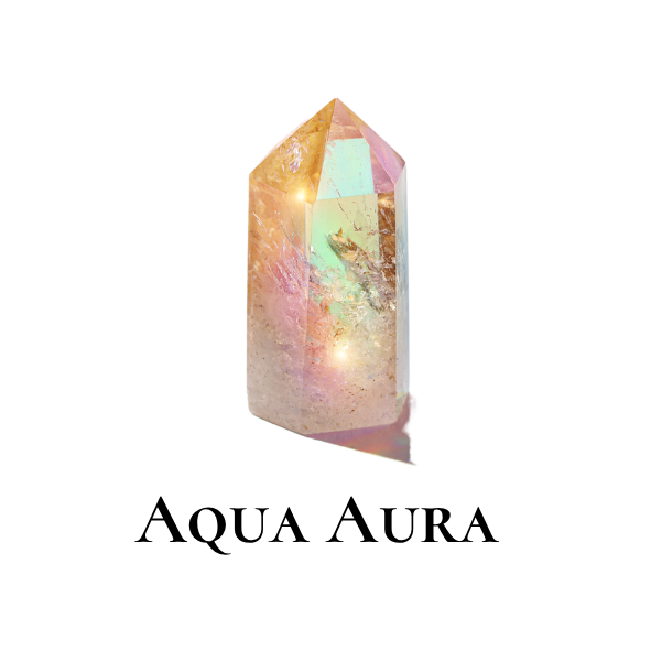 Aqua Aura Quartz Crytal Point 0.5 Lb