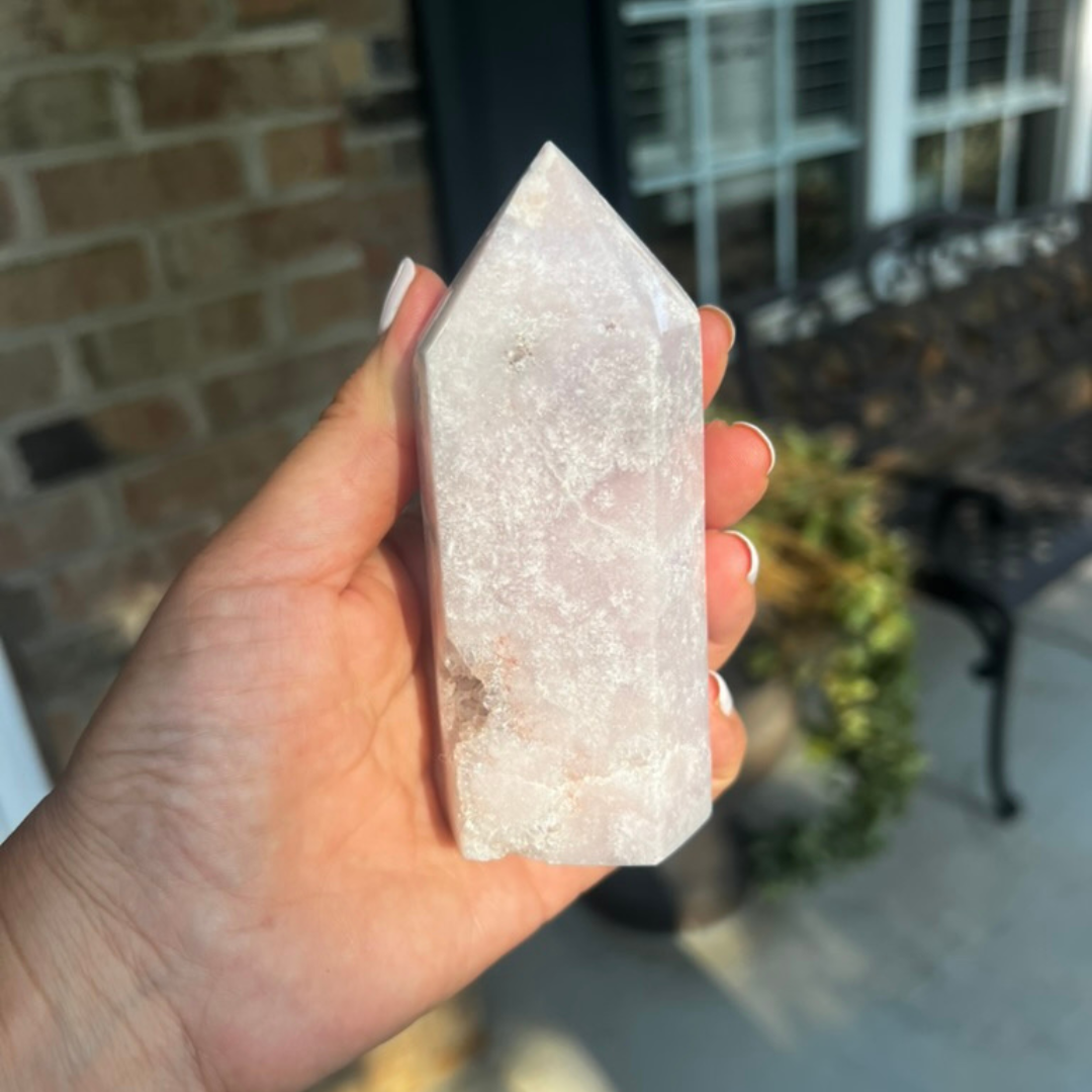 Pink Amethyst Pointer With Crystals