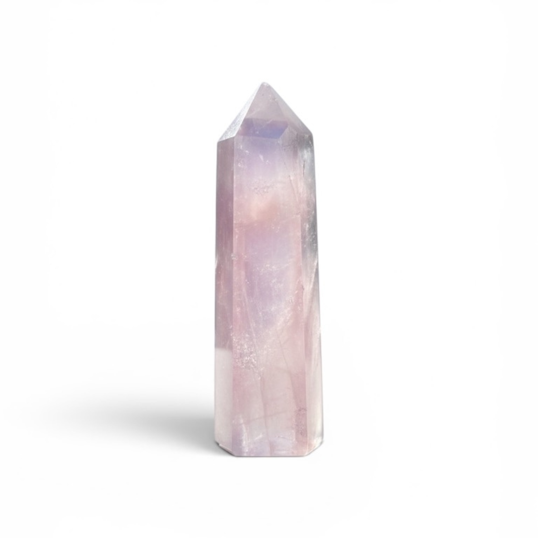 Aura Dipped Rose Quartz Tower
