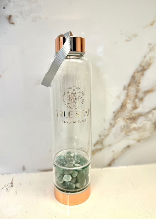 Narrow-mouth Aventurine Crystal Water Bottle