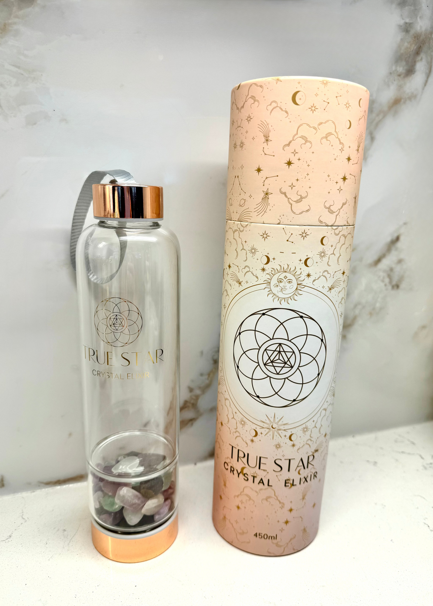 Narrow-mouth Fluorite Crystal Water Bottle