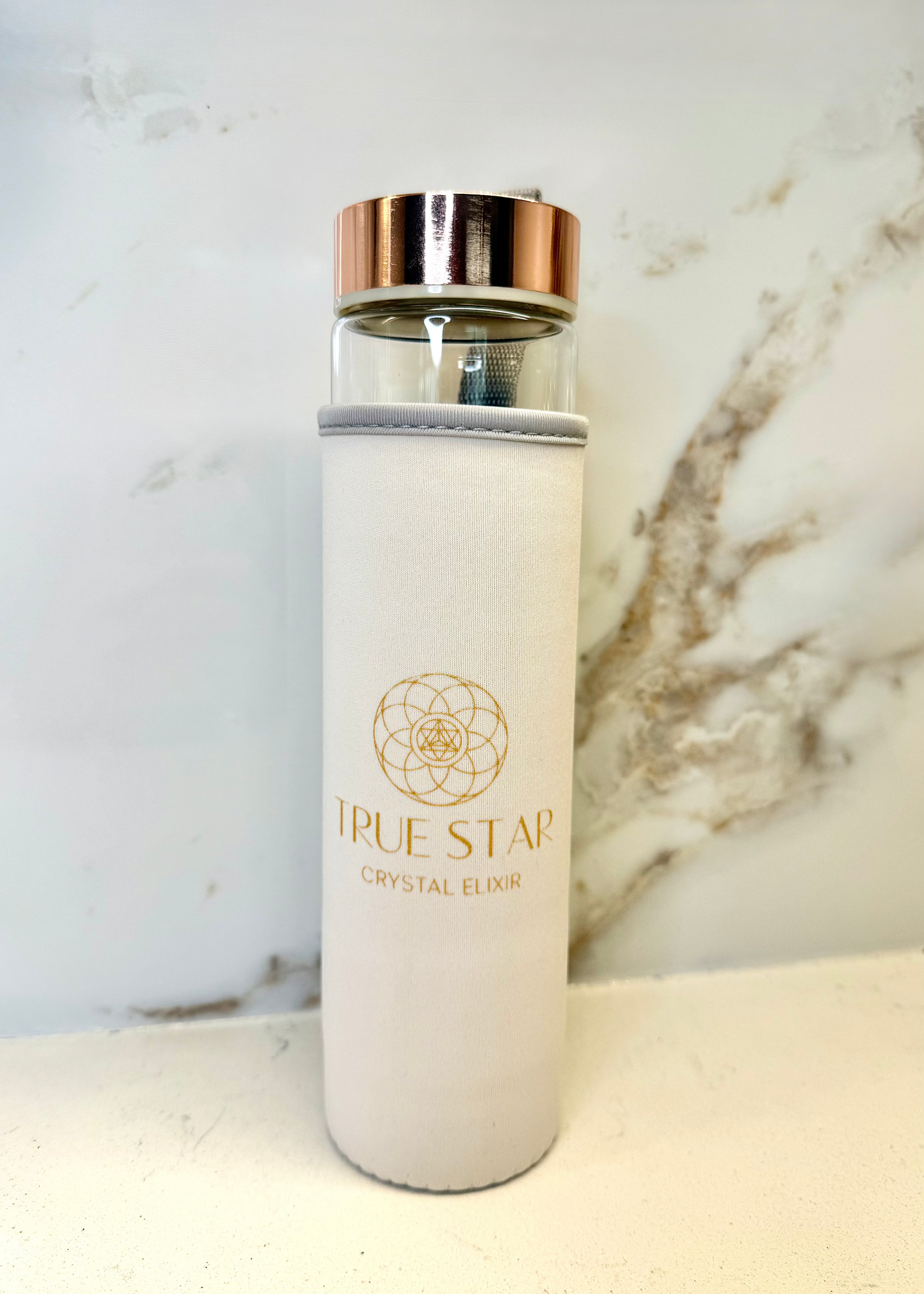 Wide-Mouth Fluorite Crystal Water Bottle