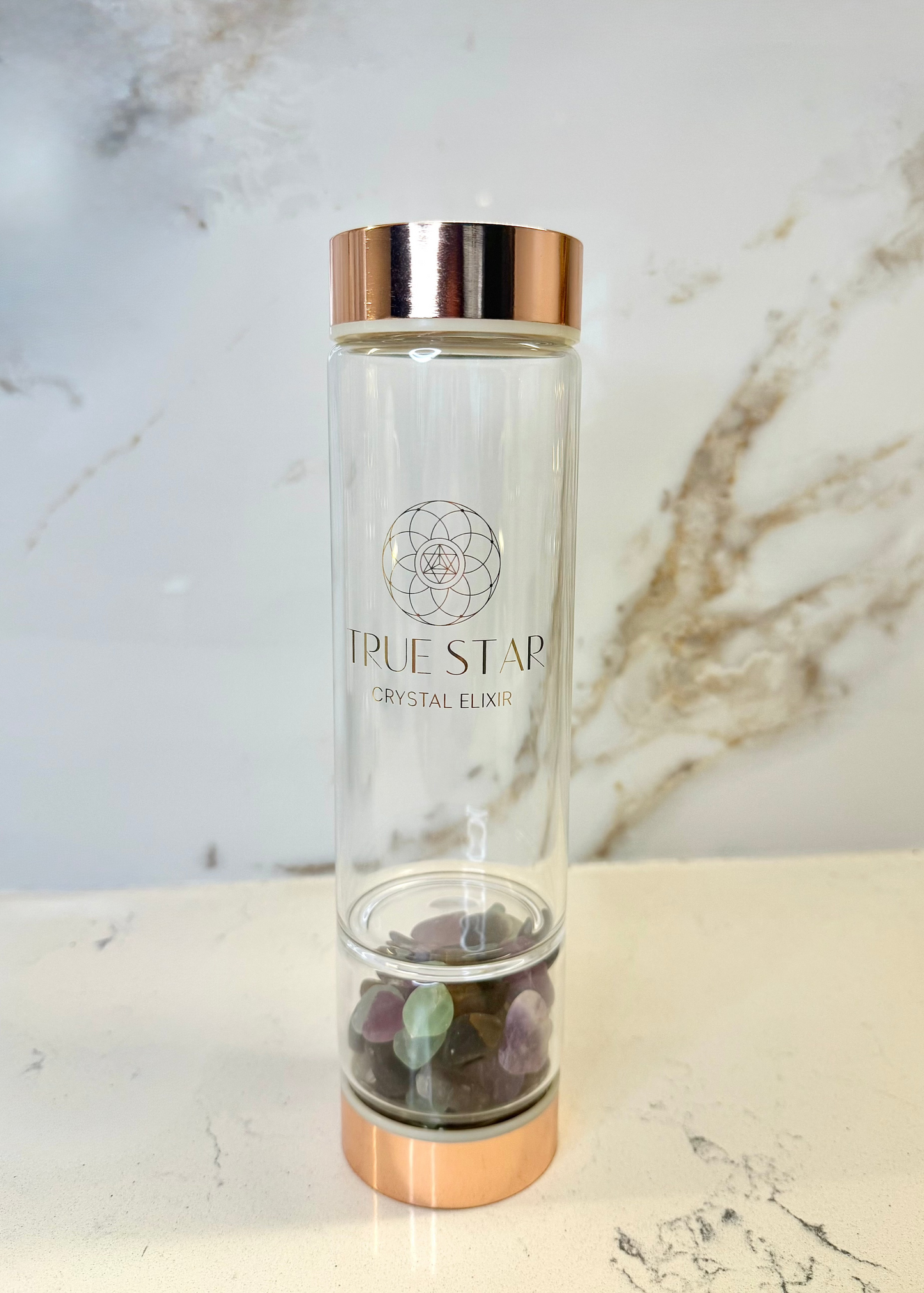 Wide-Mouth Fluorite Crystal Water Bottle