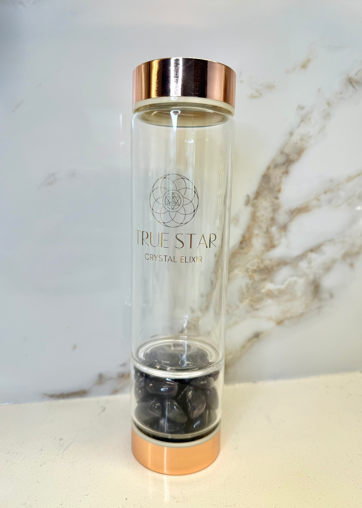 Wide-Mouth Amethyst Crystal Water Bottle