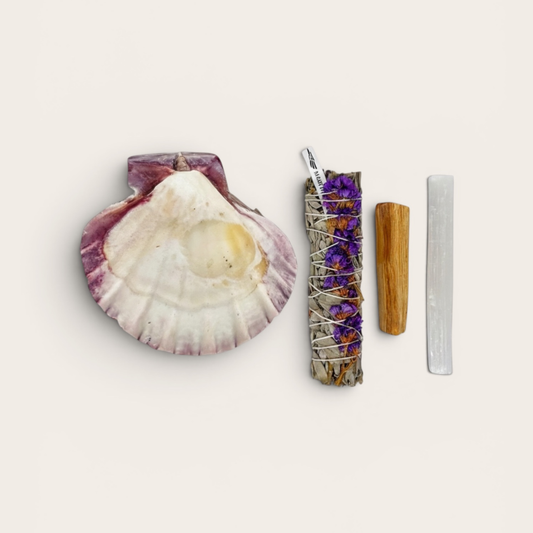Smudge Kits (Alba Shell, Rosequart, Crystal, Selenite, Palo, Sage)